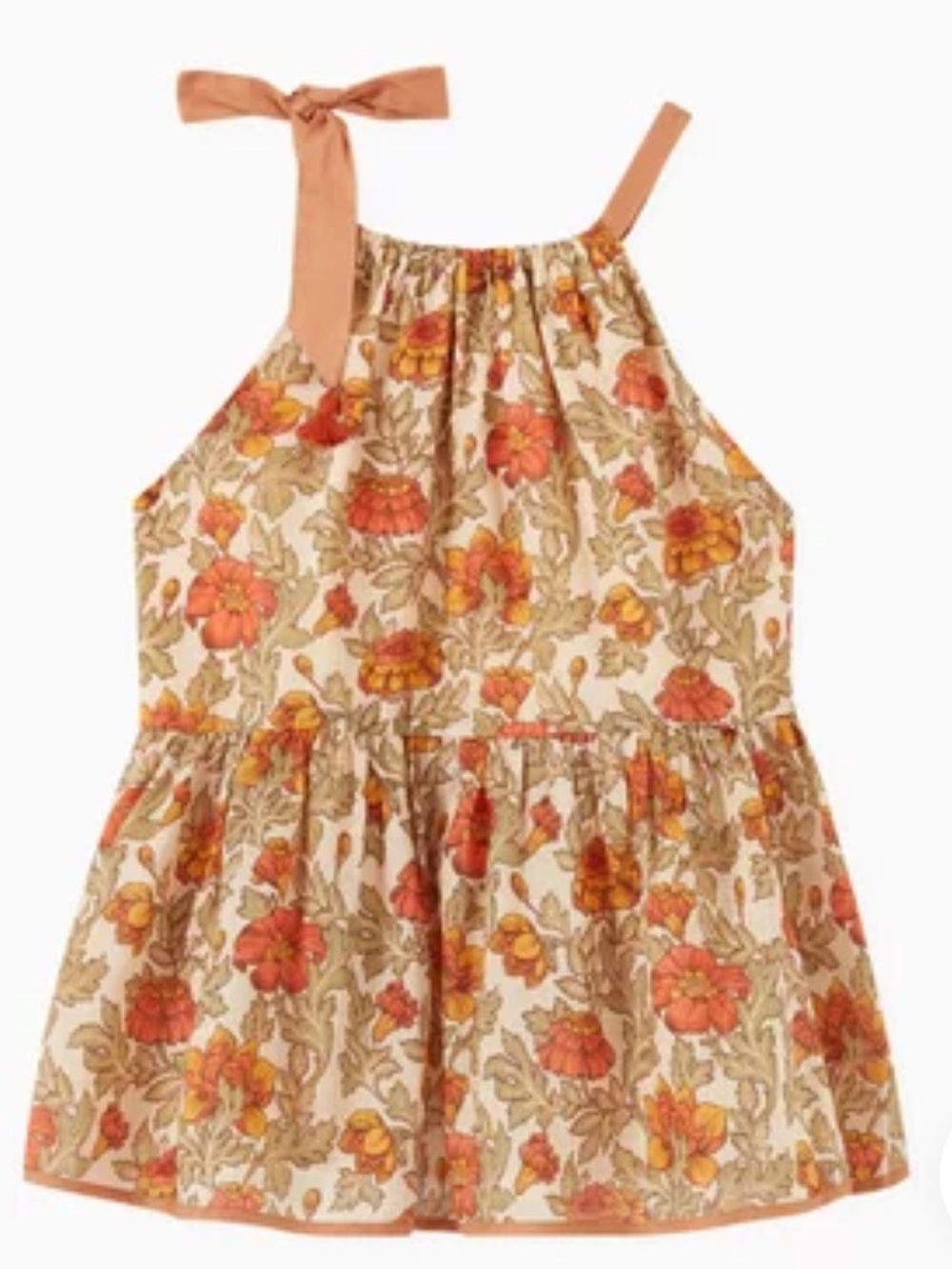 Zimmermann Andie Tie Top Floral Swing Top Girls size 2 Boho 100% Cotton - Picture 2 of 9